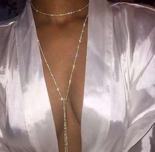 Long Rhinestone Choker
