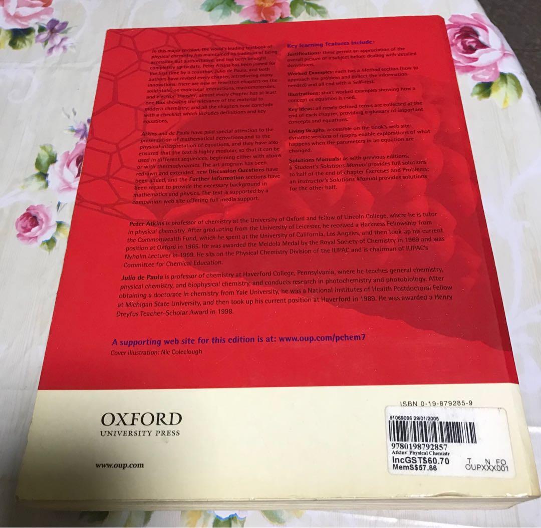 Atkins' Physical Chemistry 7th edition, Hobbies & Toys, Books