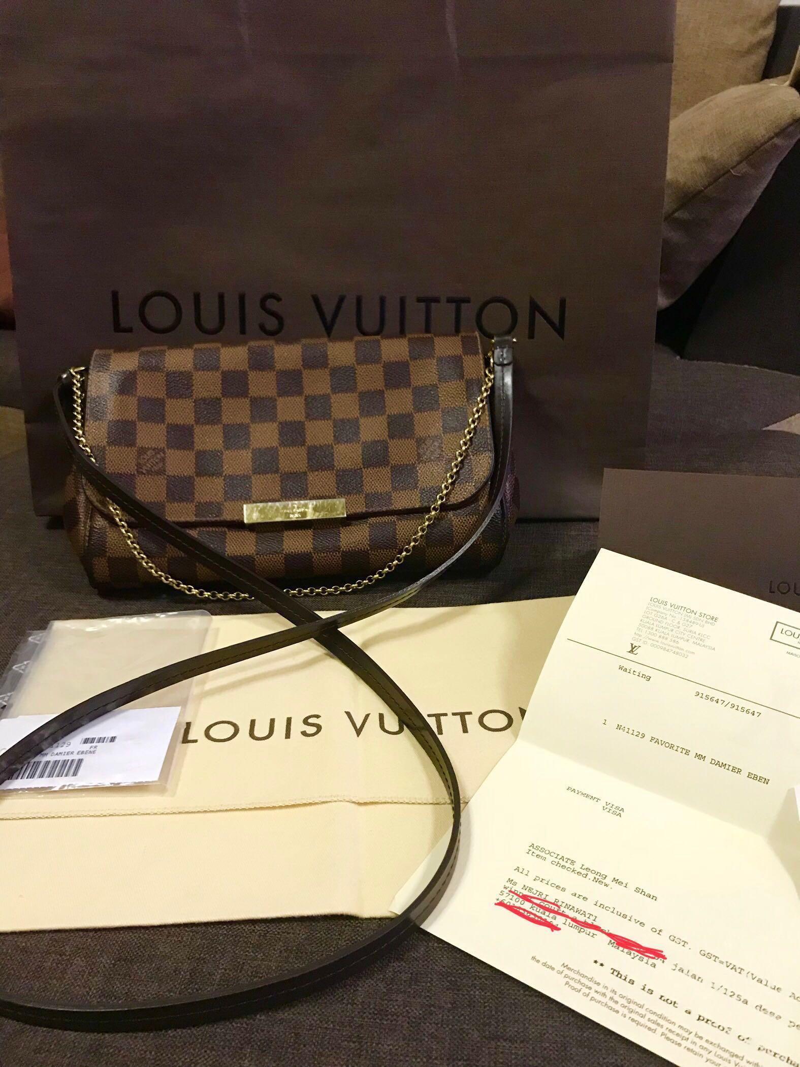 Louis Vuitton favourite MM Damien Ebene, Luxury, Bags & Wallets on