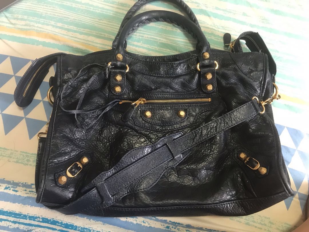balenciaga city gold hardware
