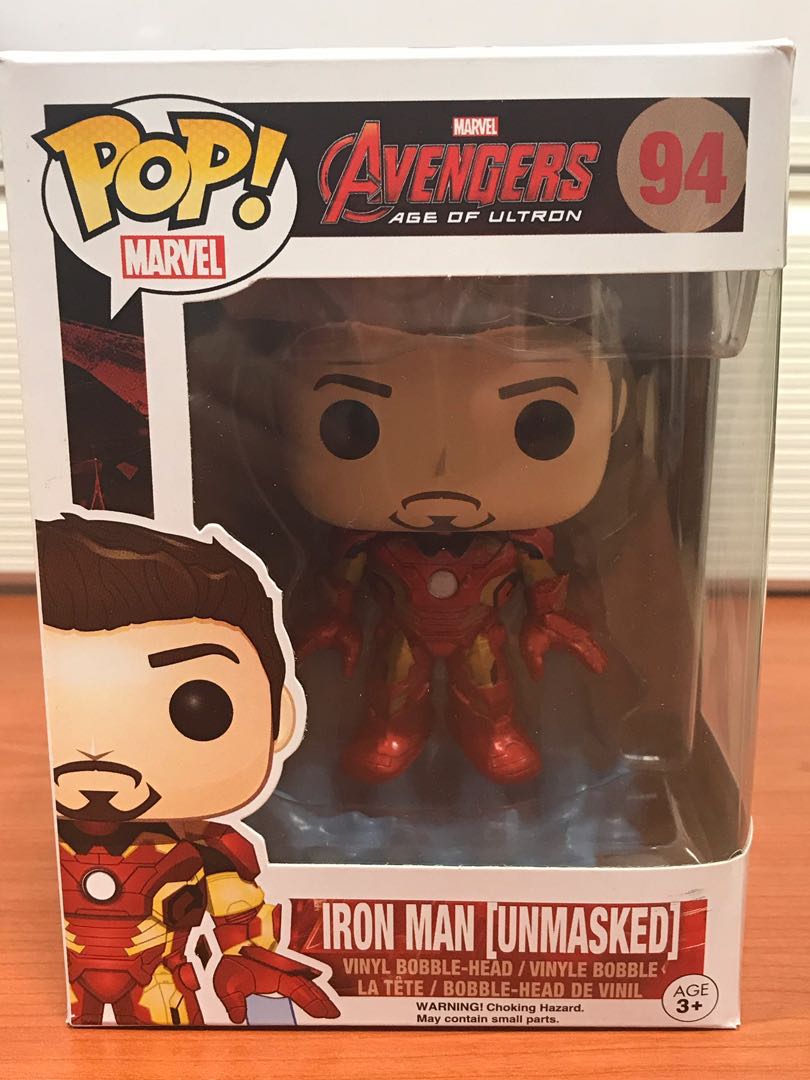 unmasked iron man funko pop age of ultron