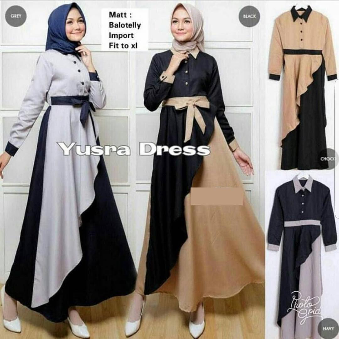 Gamis Polos Gamis Syari Baloteli Yusra Busui Gaun Pesta