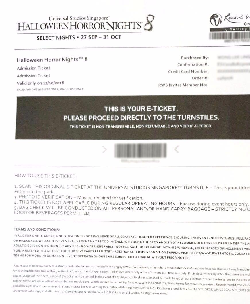 Halloween Horror Nights Express Pass Eticket, Tickets & Vouchers