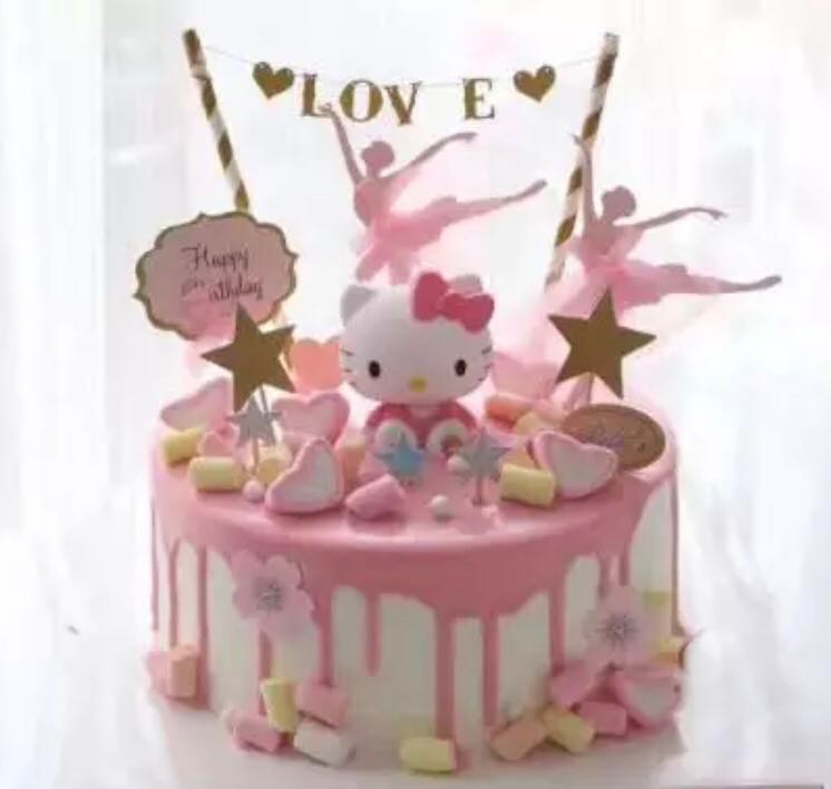 Hello Kitty Cake Topper Figurine Toy Cupcake Decoration
