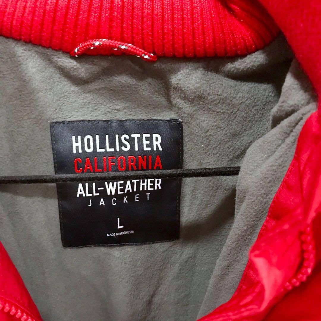 Red hollister shop jacket women's