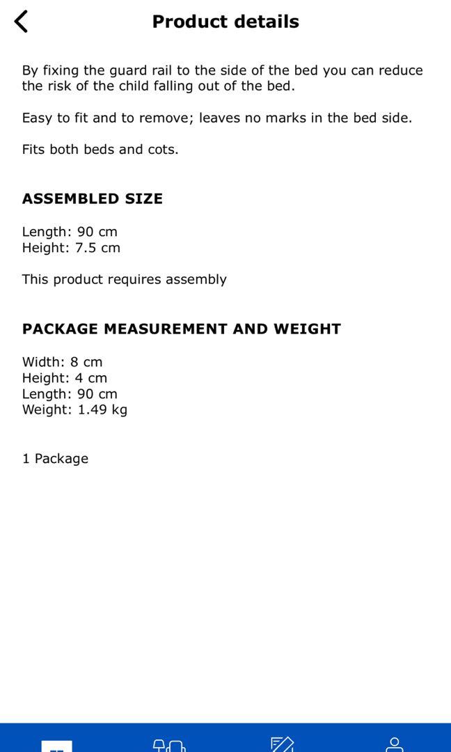 Ikea Bed Rail Cot and Bed, Babies & Kids, Cots & Cribs on Carousell