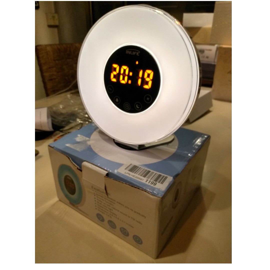 Snooze Function Wake Up Light with 7 Colors INLIFE Alarm Clock Sunrise Simulation Fading Night