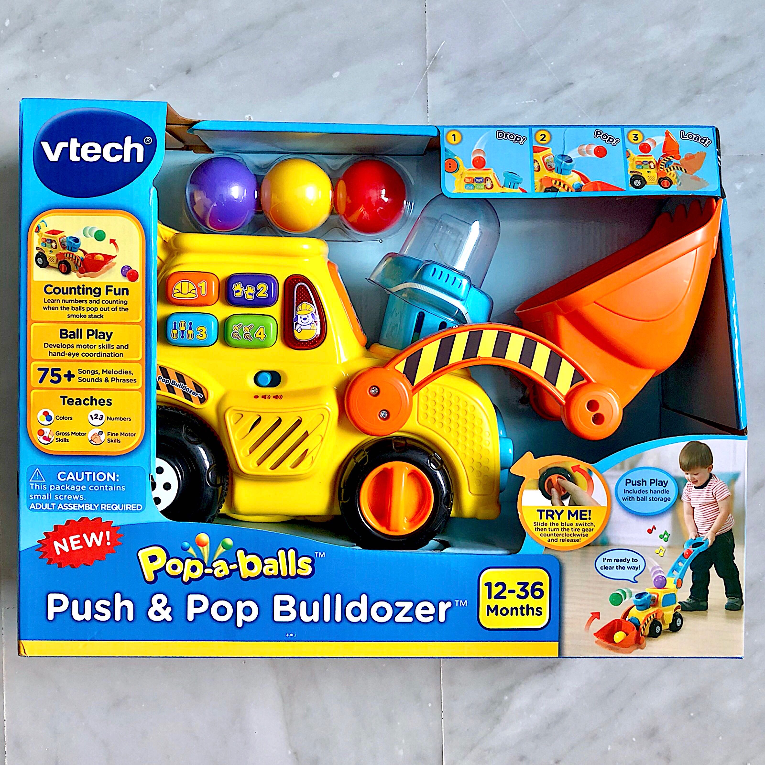 vtech push & pop bulldozer toy