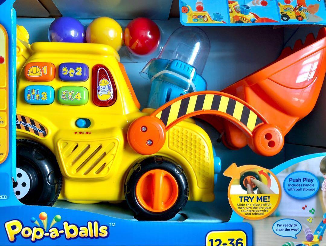In-Stock) VTech Pop-a-Balls Push Pop Bulldozer (Brand New