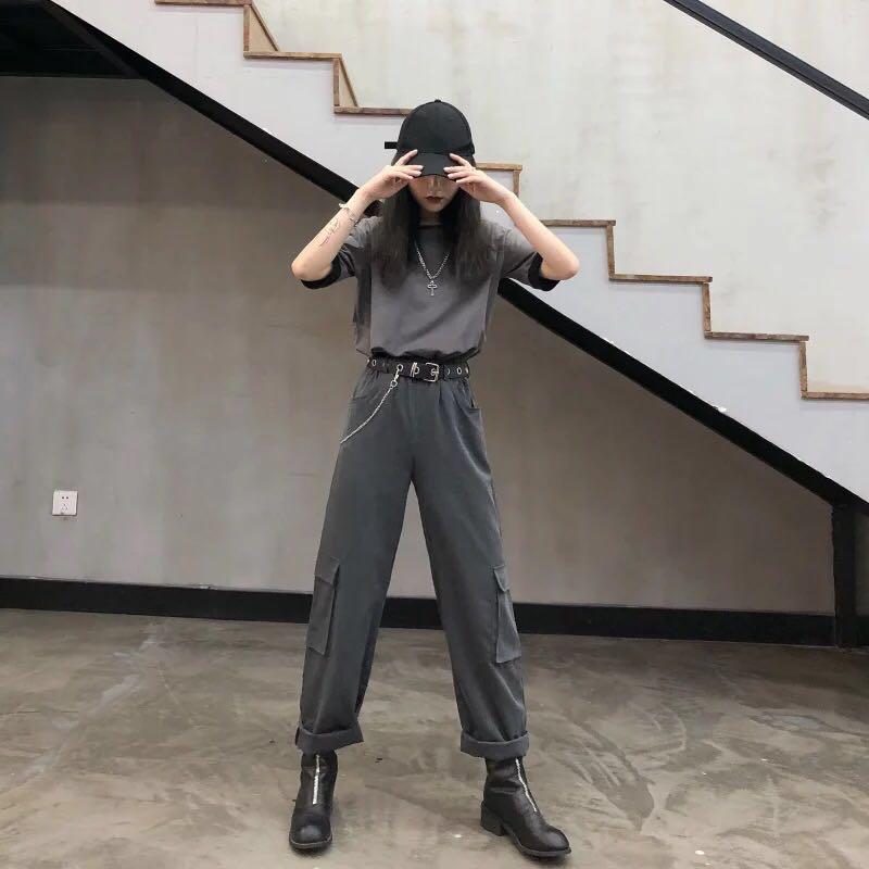 Korean Ulzzang Street Style Cargo Pants Women S Fashion Clothes Pants Jeans Shorts On Carousell See more ideas about cargo pants, pants, cargo pants women. korean ulzzang street style cargo pants