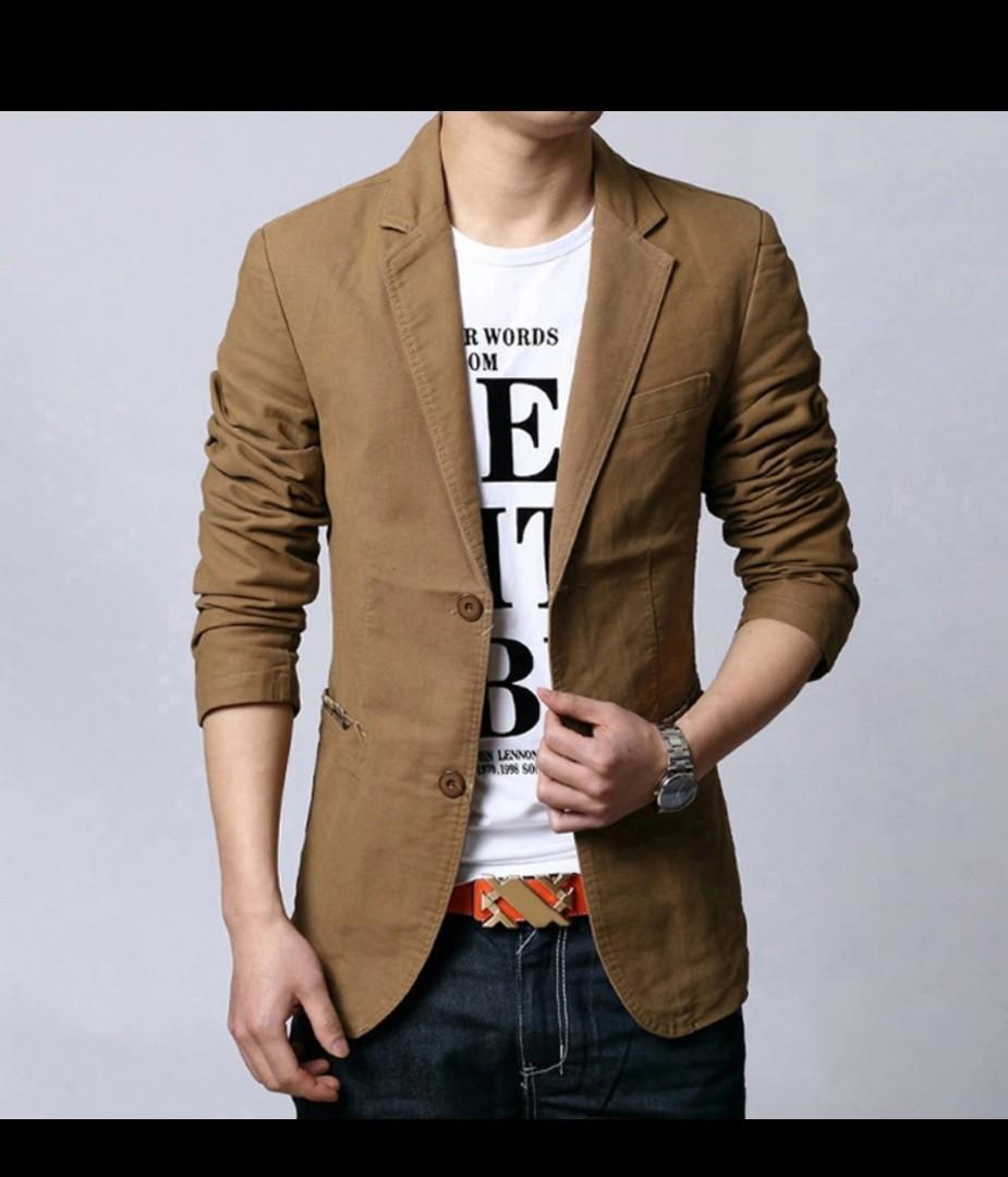 Men plus size blazer brown black casual blazer Men s Fashion