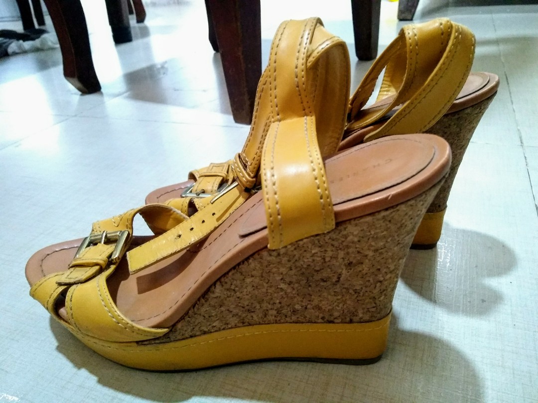 mustard wedge sandals