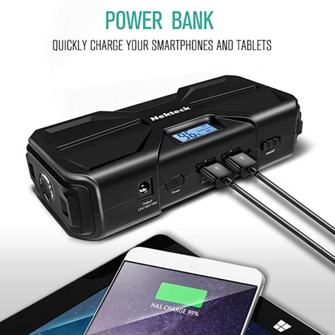 Nekteck multifunction car jump starter portable cheap external battery charger 600a peak with 16800mah