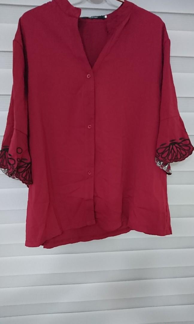 plus size red tops uk