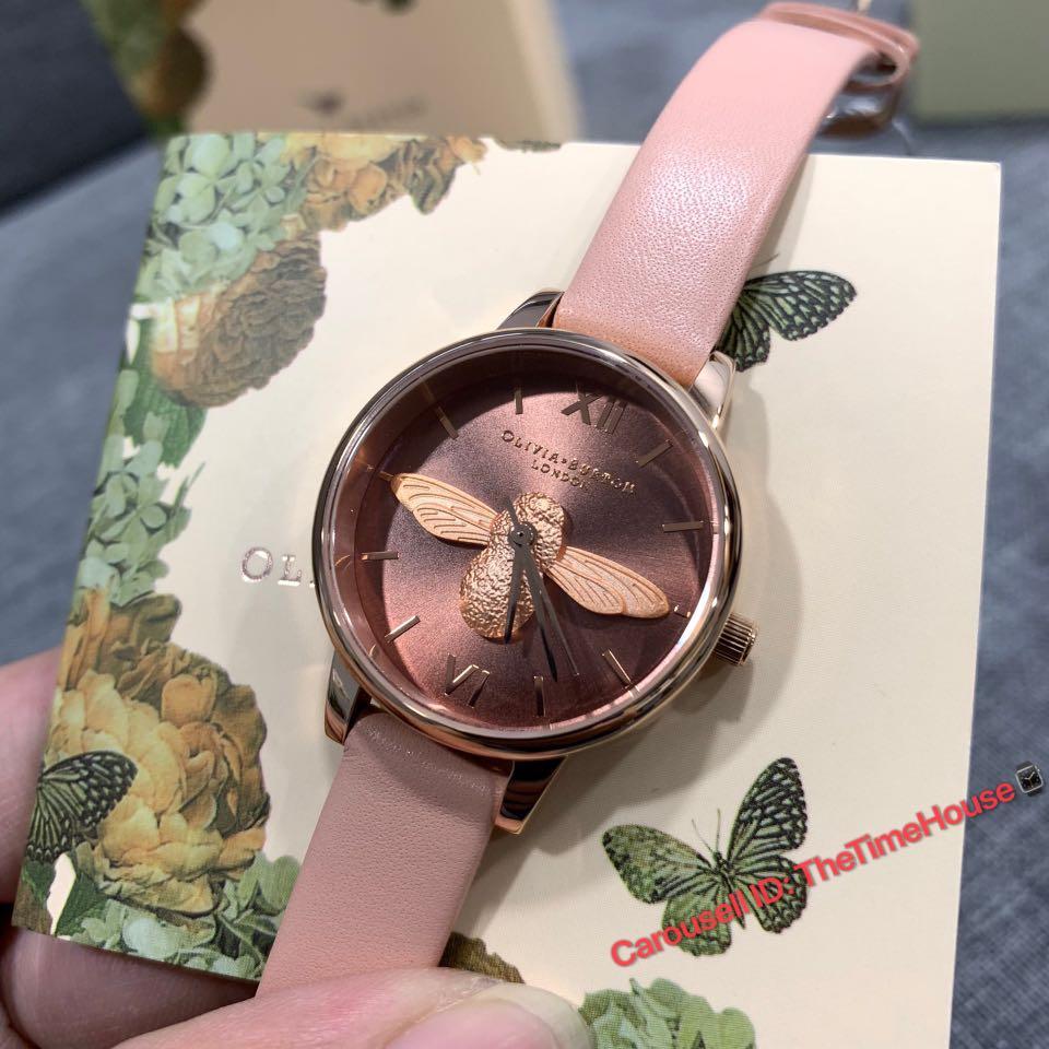 Olivia Burton 3D Bee Nude Peach Ladies Watch Mobile Phones