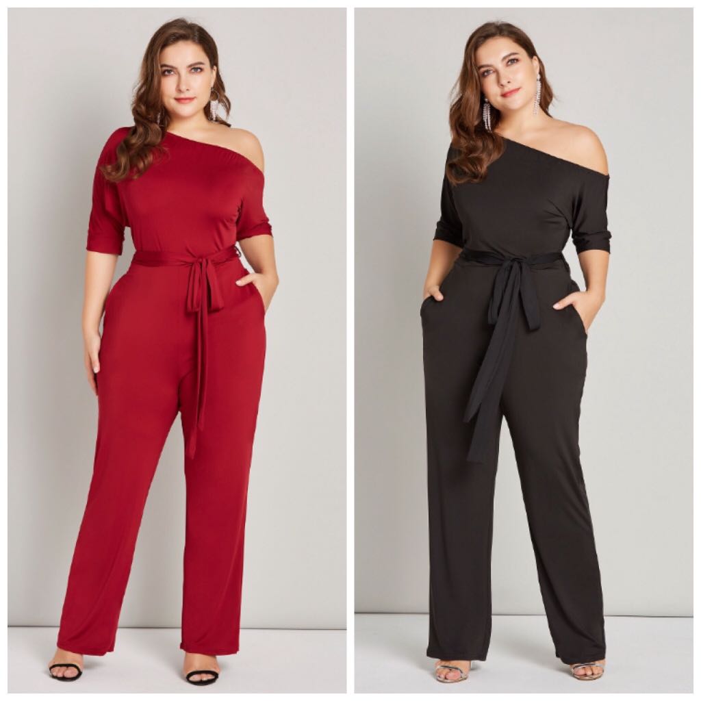 off the shoulder jumpsuit plus size