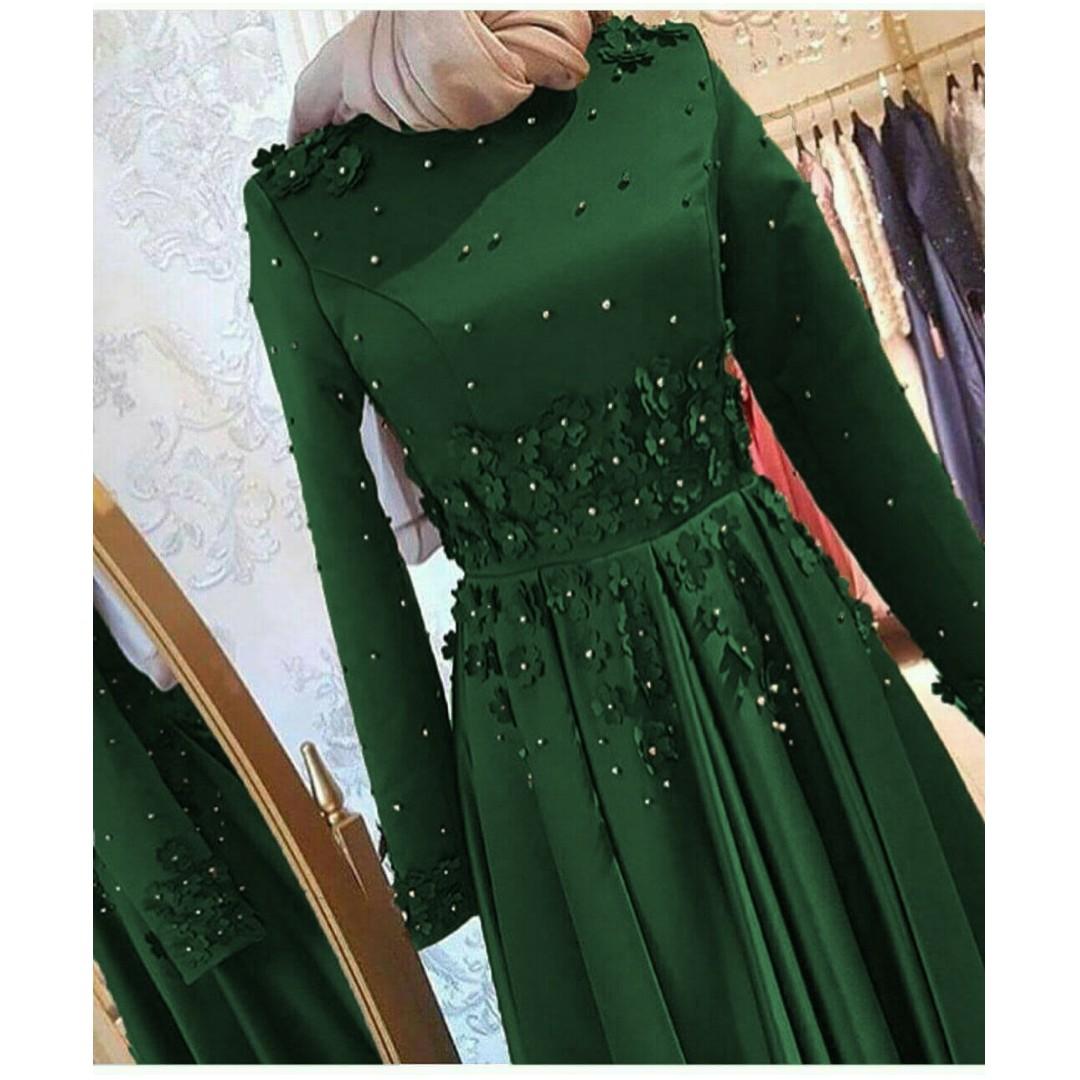 Green lace aurora dress top