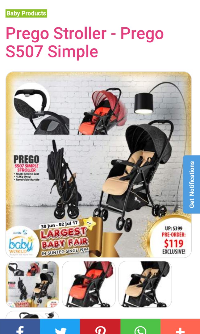 Prego s507 simple stroller store
