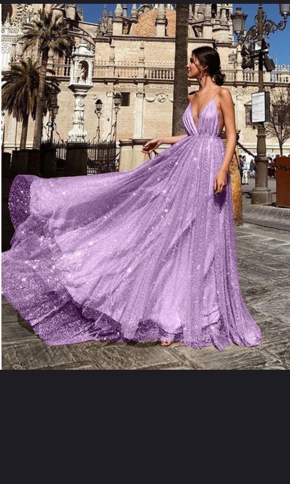 purple glitter dress