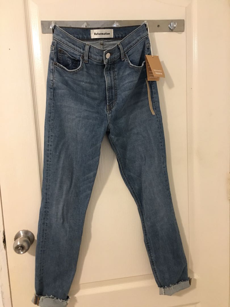 reformation high and skinny crop