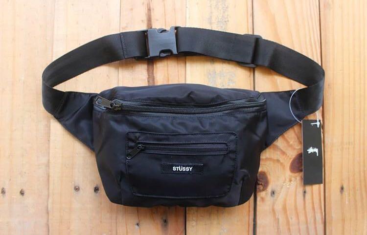 stussy fanny pack black