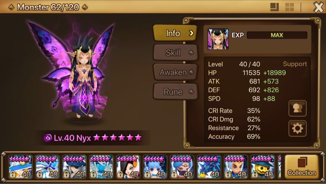 Summoners War Asia account with Nyx (Dark Fairy King), Video Gaming ...