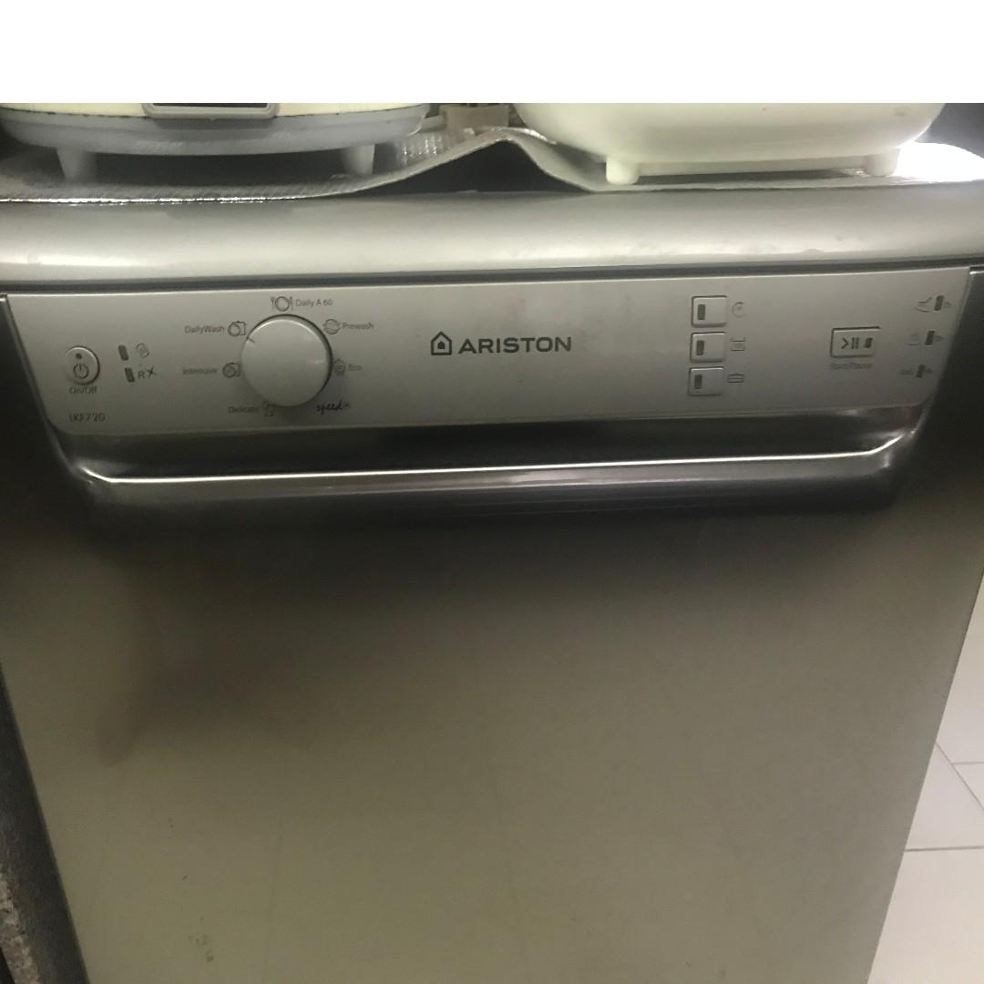 Used Ariston Dish washer (Model LKF720X) Stainless steel finish., TV