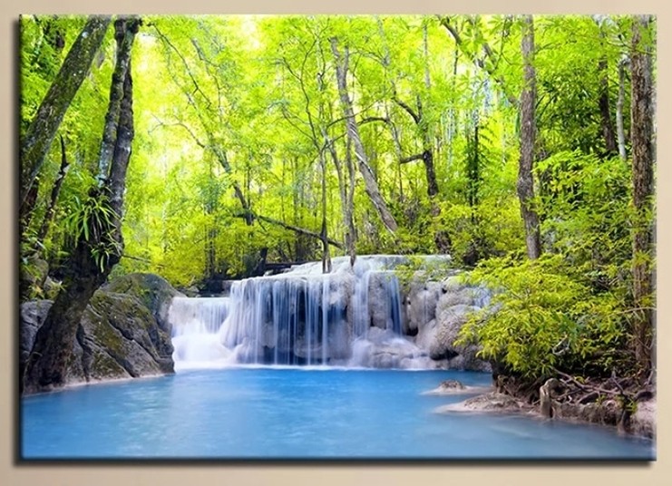 Feng Shui Waterfall Painting Design Craft Art Prints On
