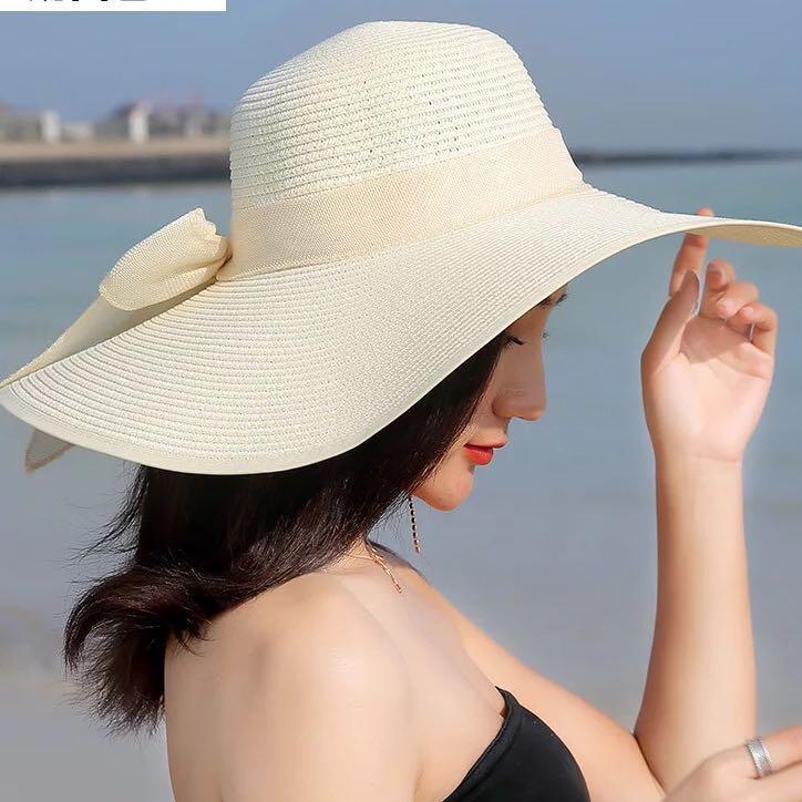 white beach hat