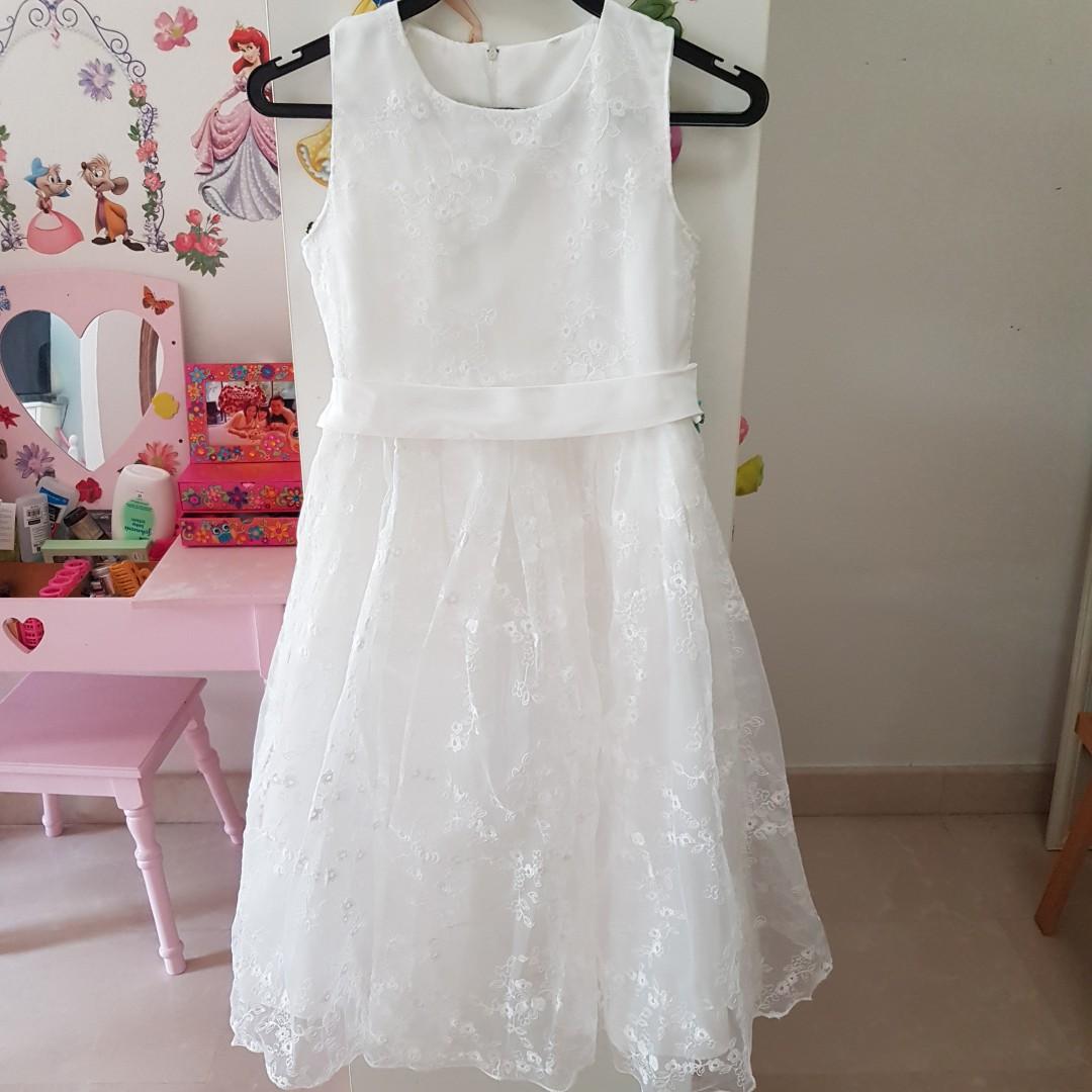 White dress for 6 year old sale