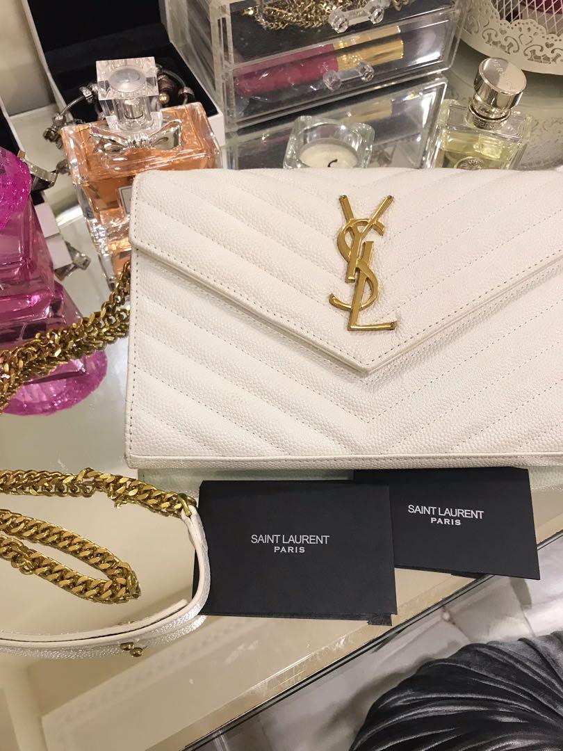 Ysl white sling bag shop