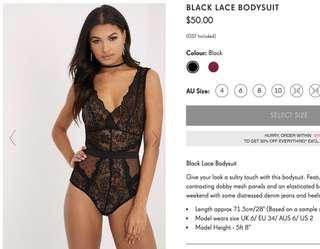 Red & Black lace bodysuit