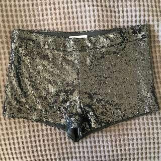 Black sequin booty shorts