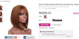 Copper bob wig