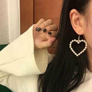 Korean Gold Heart Earring