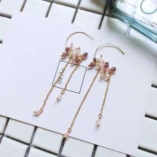 Korean Crystal Beads Drop Earrings