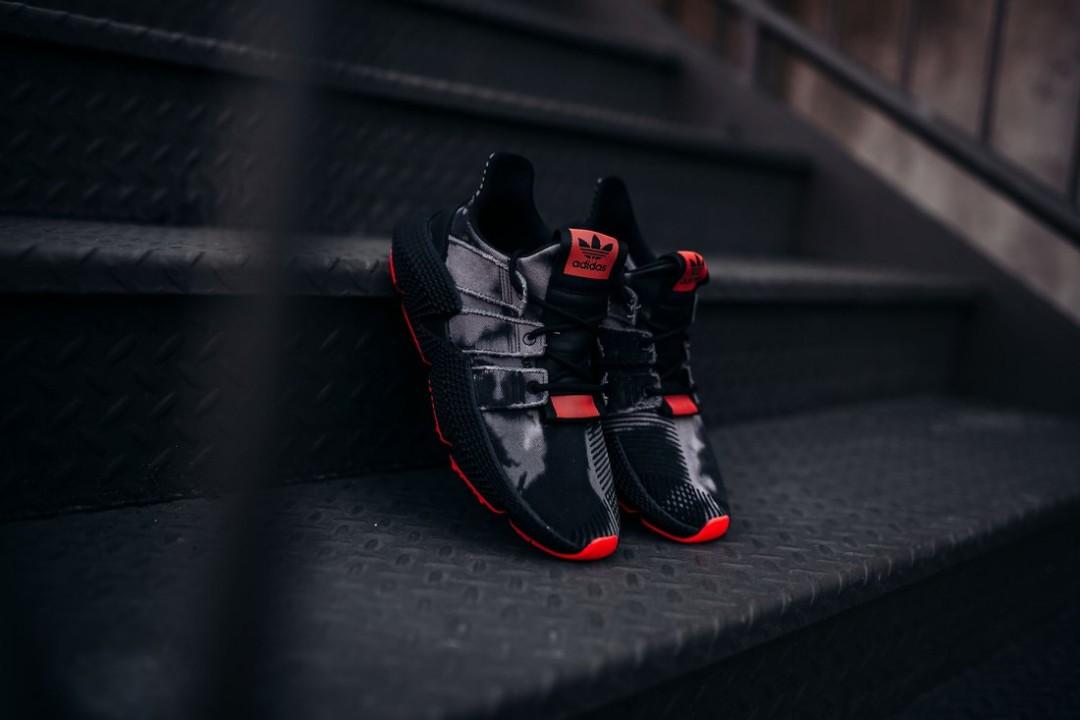Adidas Prophere Bleached Black Core Red US9, Men's Footwear, Sneakers on Carousell