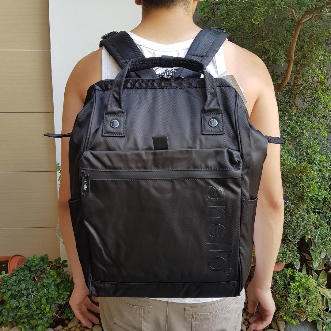 Anello Waterproof Classic Backpack Black, Men's Fashion, Bags
