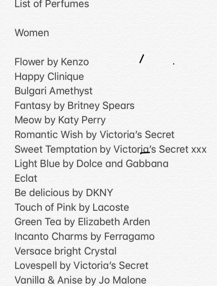 Arcobaleno Signature Perfumes (Category: Fragrance & Deodorants) located in Quezon City. Submitted by anna4u (Listing ID 194265324, Image 3). Description: Eau De Toilette 50ml/PHp 130.00 scents available are posted on pic 99.5% stocks available We are proud of our stable inventory Resellers are welcome tester can be purchased at Php 200 always responsive 2-3 days lead time Very marketable Guaranteed best Quality EDT perfume .