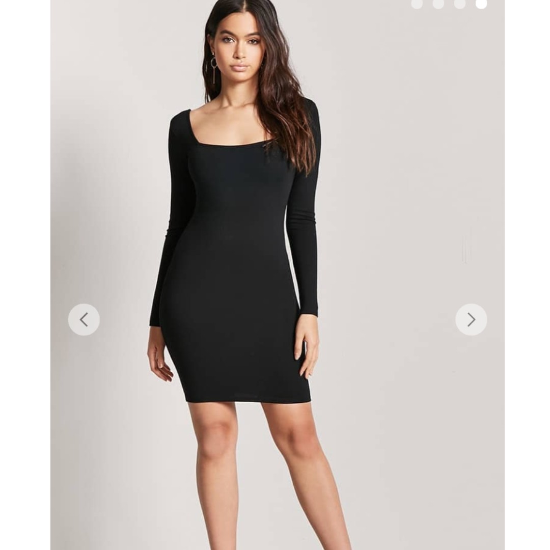 Forever 21 black bodycon dress best sale