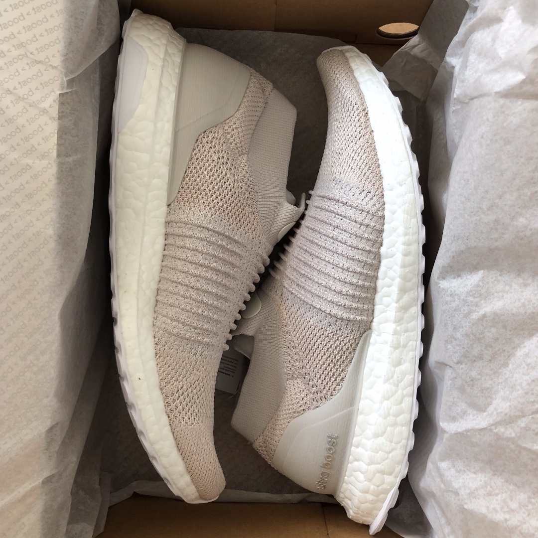 Adidas ultra boost laceless chalk pearl y outlet linen