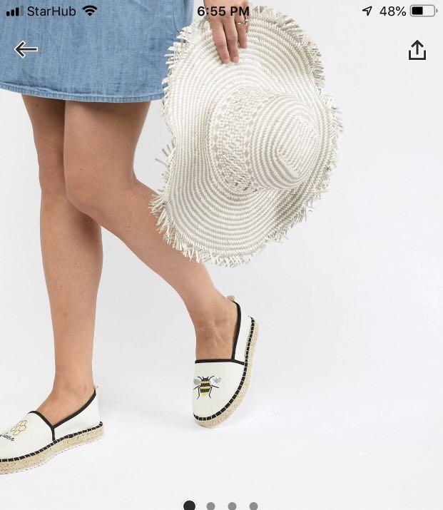 Brand new ASOS Design Joellie wide fit Queen Bee Novelty Espadrille Women s Fashion Footwear Flipflops and Slides on Carousell