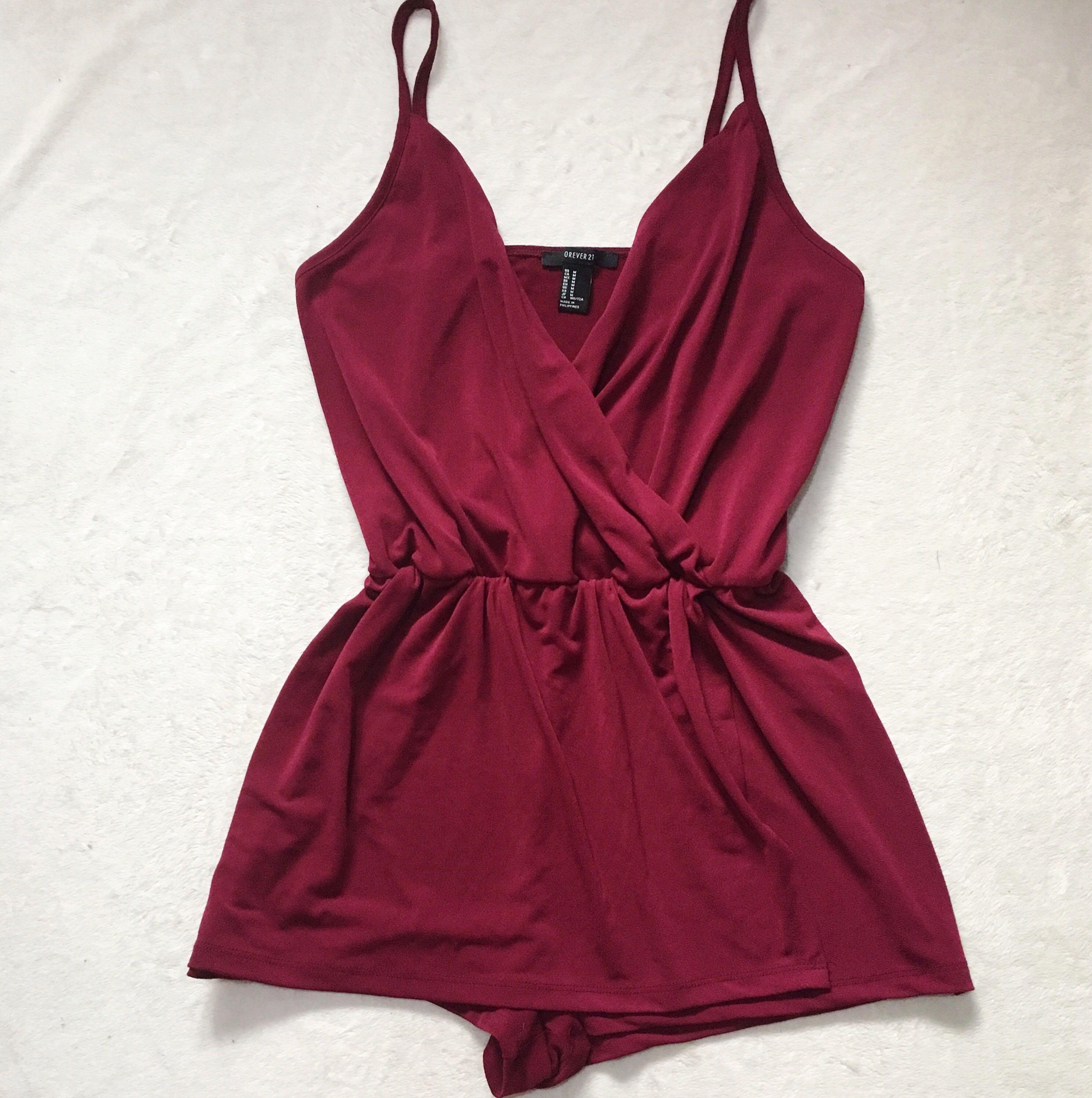 forever 21 burgundy jumpsuit