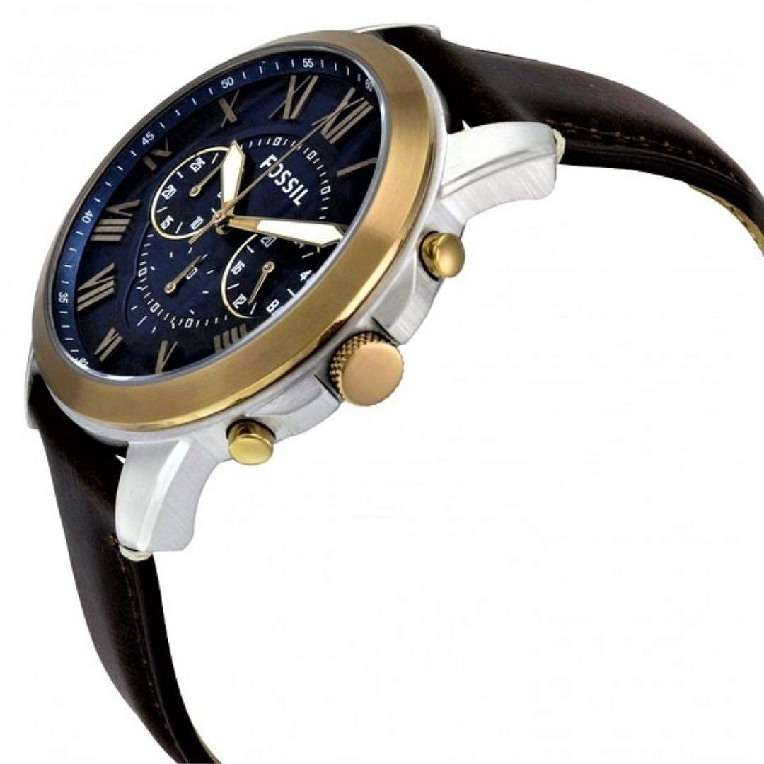 Fossil Men s FS5150 Grant Chronograph Dark Brown Leather Watch Men s Fashion Watches Accessories Watches on Carousell