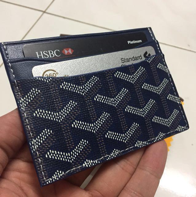 Goyard Card Holder Dark Blue ( HK AAA ), Men's Fashion, Watches