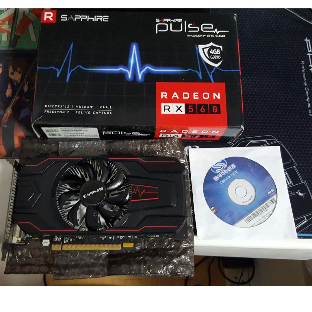 (RUSH) GPU - RX 560 Sapphire Pulse 4GB, Computers & Tech, Parts ...