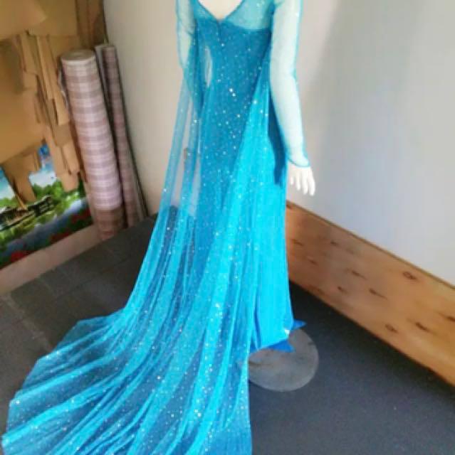 New Adult Sequined XL Frozen Elsa Blue Dress Costume with Lining Hi Quality  | eBay