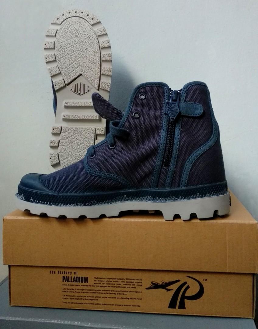 Palladium Pampa Hi Zipper Little Kid Boy/'s Canvas Boots Navy
