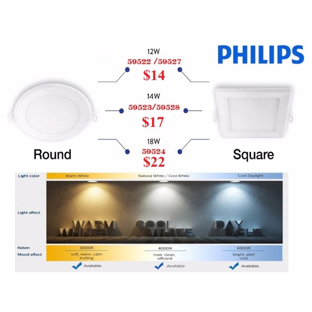 Philips Led Marcasite Meson Down Light 7 10 12 14 18w