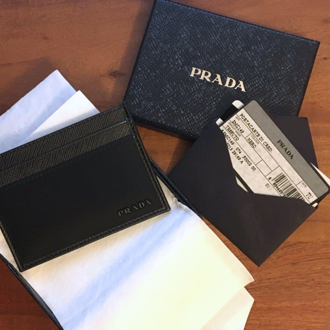 Prada men's credit card holder, Men's Fashion, Watches & Accessories